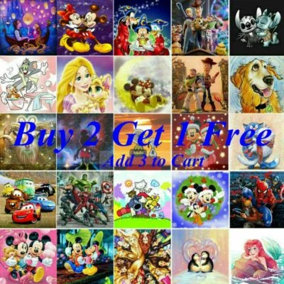 $12.99 • Buy 5D Full Drill Diamond Painting Crafts Kits Embroidery Wall Decors Cartoon Gifts