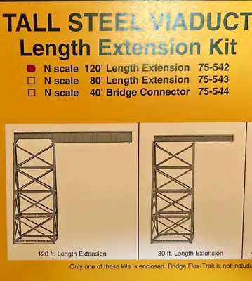 120 Ft TALL STEEL VIADUCT EXTENSION BRIDGE & TOWER - N Scale - KIT 75542 - NEW • $74.89