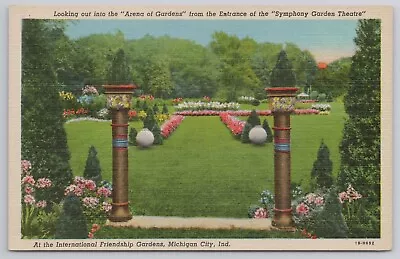 International Friendship Gardens Michigan City Indiana IN Postcard Arena • $3.49