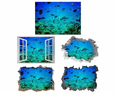 Underwater Life Wall Decal - Removable Peel & Stick Art For Ocean-Themed Bedroom • £15.99