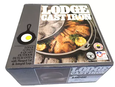 Vintage Nos Lodge 12c02a  6 Quart Outdoor Cast Iron Flanged Lid Dutch Oven Usa • $9.99