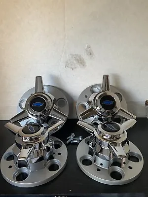 (4) 3 Bar Spinner & Center Caps For 5 Lug Chevy Truck Rally Wheelsbbc • $115