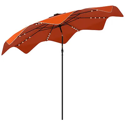 Outsunny Garden Parasol Umbrella With LED Lights And Tilt Table Umbrella • £65.99