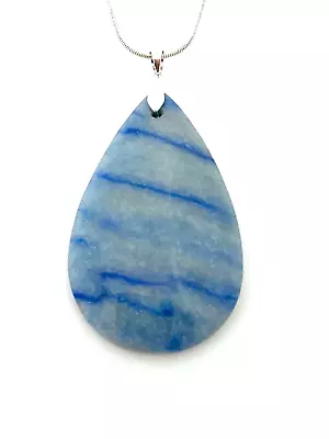 Natural Lapis Lazuli Pendant Necklace W/Sterling Silver Chain • $3.49