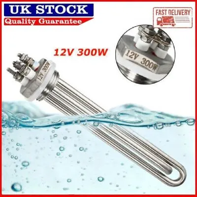 12V 300W Stainless Steel Immersion Water Heater Electric Tube Heating Element • £23.65