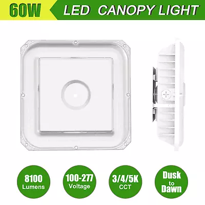 60 Watt LED Canopy Light With Photocell Parking Lot Gas Station Lamp IP65 3/4/5K • $58.65