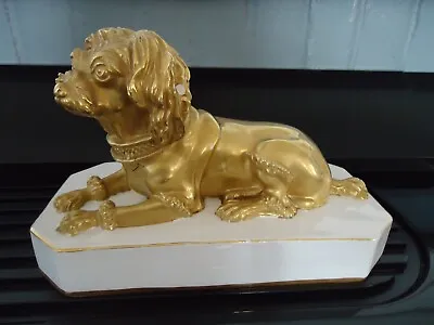 Vintage Staffordshire Mottahedeh Italy Gold Finish Dog Used • $180