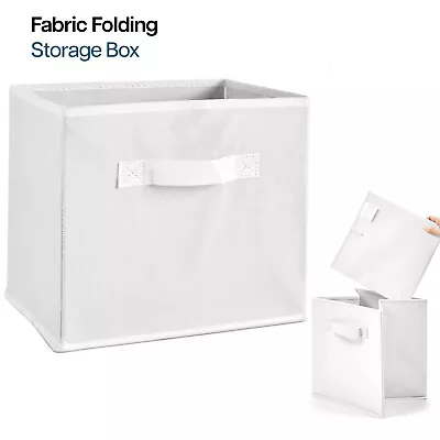 1/2/4/6 Large Fabric Foldable Storage Box 30cm Collapsible Home Cloths Organizer • £4.66