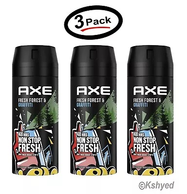 £16.50 • Buy (3 Pack) Axe Deodorant Body Spray Collision Fresh Forest & Graffiti 150ml - New