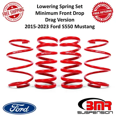 BMR Red Lowering Springs Minimum Drop Drag Version For 15-23 Ford Mustang S550 • $265.55