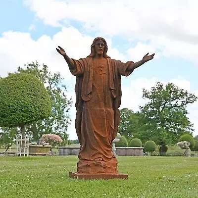 Large Christ The Redeemer Cast Iron Garden Sculpture - Outdoor Statue • £765