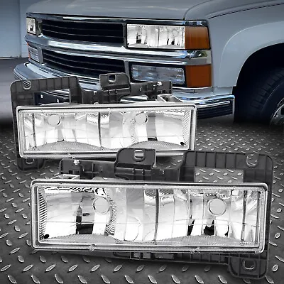 Crystal Chrome Housing Headlight For 88-98 Gmc C/k Sierra Pickup Truck 1500-3500 • $49.88