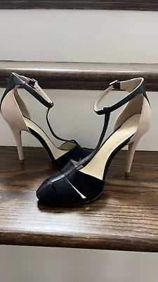 Zara Basic Women’s Black And Pink Suede/leather Heels - Size 39 / US Size 8.5 • $14