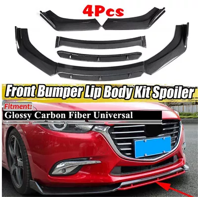 Universal Car Front Bumper Lip Chin Spoiler Splitter Body Kit Carbon Fiber Style • $42.51