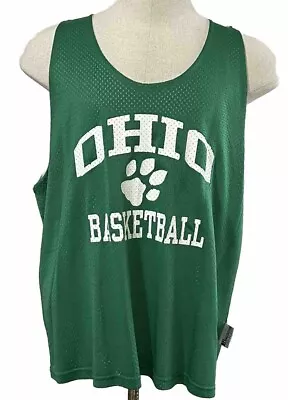 Vintage Ohio University Bobcats Reversible Basketball Jersey Green & White XXL • $39.99