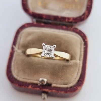 £1795.50 • Buy Clogau 18ct Yellow Gold 0.5ct Princess Cut Diamond VS2 Solitaire Ring GIA Cert