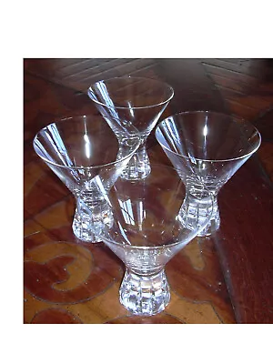 Set Of 4 ROSENTHAL Martini Lead Crystal Glasses PATRICIA Pattern Mid Century Mod • $18