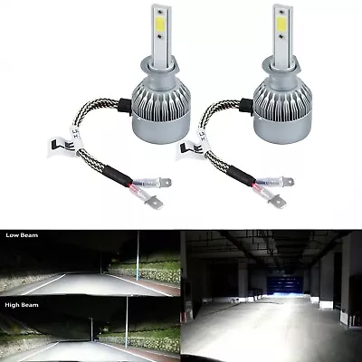 2X H1 COB LED 72W 7600LM Car Headlights Kit 6000K Lamp Globes Bulbs White • $18.68