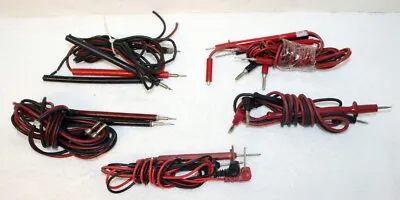 Lot Of 5 Sets Of Vintage Meter Test Leads Or Probes W/ Banana Plugs Pins  • $69.99