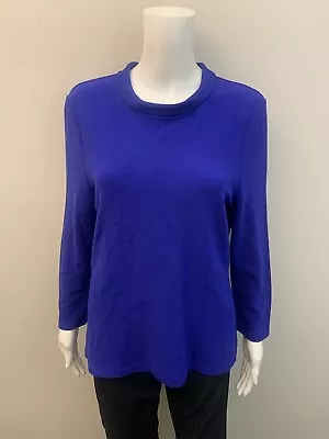 Review Blue Button Neck Top Size 16  (# 811) • $23.99