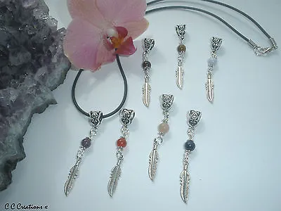 £4.99 • Buy Gemstone Angel Feather Healing Crystal Gemstone Pendant Necklace