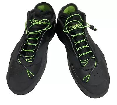 Adidas Streetball Basketball Shoes Black Neon Green Mens Sz 9.5 • $49.46