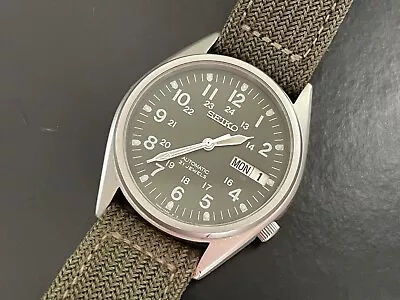 Seiko SNX427 Military Style Automatic 36mm Field Watch W/Orig Field Strap • $269.99