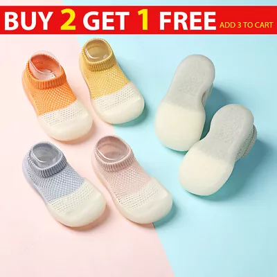 Baby Shoes Newborn Indoor Toddler Cotton Soft Non-Slip Slippers Socks Sandals UK • £4.57