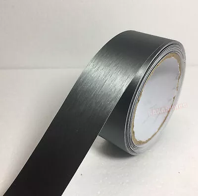 2  X 120  Grey Car Steel Metal Brushed Grain Vinyl Wrap Sticker Tape Strips Film • $10.66