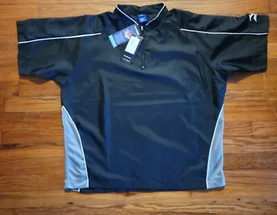 MIZUNO Youth XL Black Quarter Zip Windbreaker Pullover Short Sleeve Baseball • $18.50