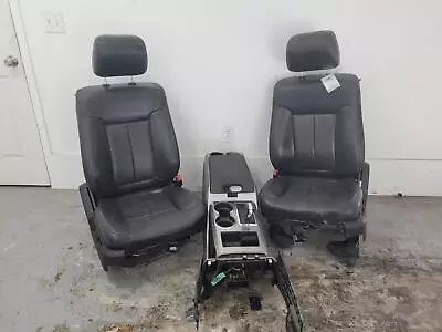 2009-2014 F150 Front Seats W/console; Black Leather; Power Heat Cooled • $1595