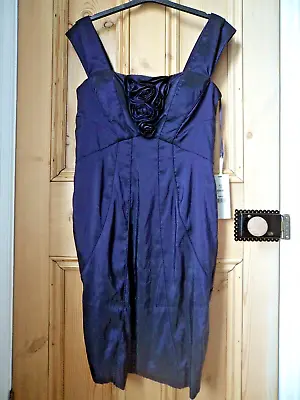 BNWT Libra Evening Cocktail Prom Occasion Dress Size 12 Midnight Blue RRP £178 • £25.99