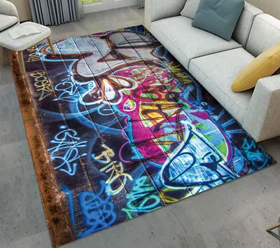 Street Wall Art Graffiti Living Room Kids Soft Carpet Floor Mat Home Area Rugs • $14.99
