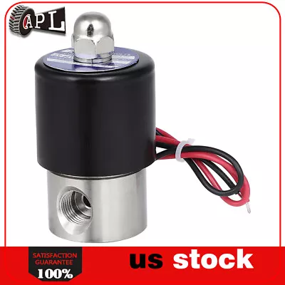 Solid 1/4  NPT 12V Air Ride Suspension Valve Electric Solenoid Stainless Steel • $25.99