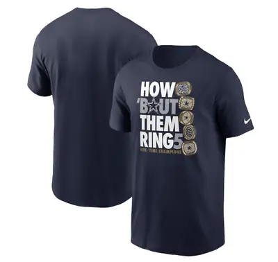 Dallas Cowboys 5 Time How 'Bout Them Rings Super Bowl Champions-Blue  • $29.99