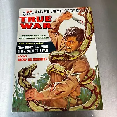 TRUE WAR Magazine January 1958 Vol 2 No 2 MAL SINGER Man Fighting Snake Cover • $18.95