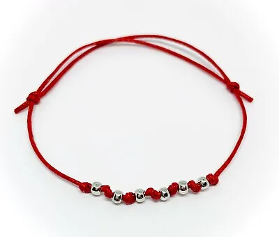 Kabbalah 7 Knots Bracelet Red String Cord Good Luck Friendship Amulet Beads • £2.80