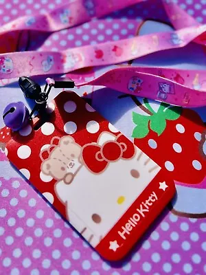 Hello Kitty Lanyard ID Bell Card Holder Keychain Neck Strap - Ship From US • $8.99