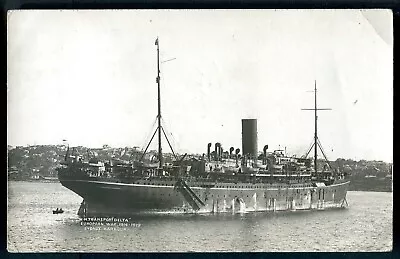 P&O  DELTA  In SYDNEY HARBOUR. Repatriating Australian Troops Of WW1.  1919 RP • £2.50