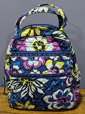 Vera Bradley African Violet Lunch Bunch Bag Insulated Zipper Floral Blue Purple • $9.99