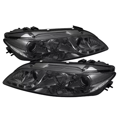 Mazda 03-06 6 DRL LED Smoke Dual Halo Projector Headlights Lamps Pair Set • $303.93