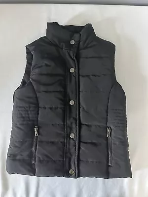 Mayoral Girls Reversible Vest Black & Black Faux Fur Size 12 Euc • $19