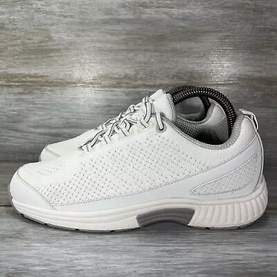 OrthoFeet Women’s 988 White Coral Stretch Knit Comfort Shoes Size 8.5 X-Wide • $39.99