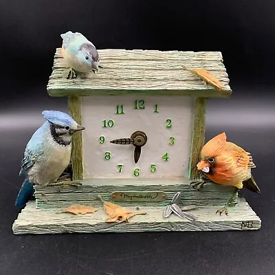 Marjolein Bastin Sketchbook Bird Feeder TableTop Clock Bluejay Cardinal Hallmark • $24.95