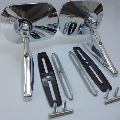 ALFA ROMEO GIULIA SUPER 1300 TI 1962-78 Chrome Square Fender/Door Mirrors Pair • $208.88