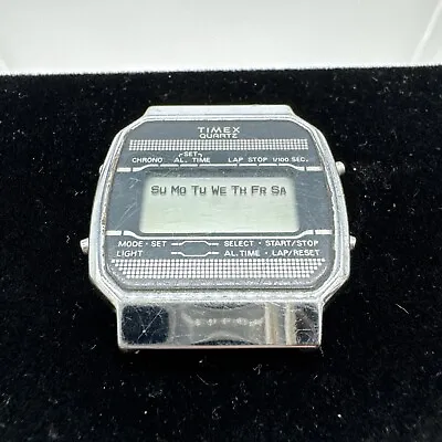 Vintage Timex K-Cell Digital Watch Men Silver Tone Alarm Chronograph (Face Only) • $14.99