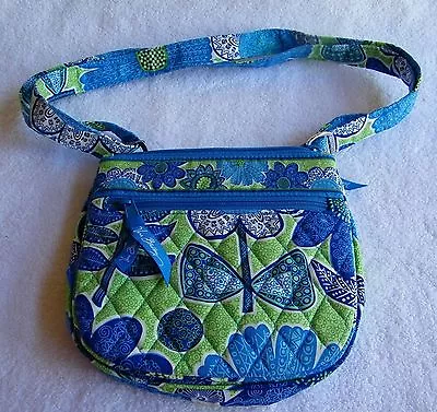 Vera Bradley Hipster Crossbody Blue Green White Doodle Daisy Pattern Purse NWOT • $18.50