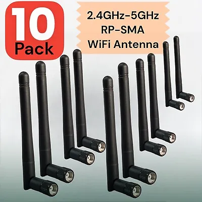 Lot Of 10-RP-SMA Antenna For WiFi 2.4GHz 5Ghz Wireless Router Or Card Female Pin • $79.99