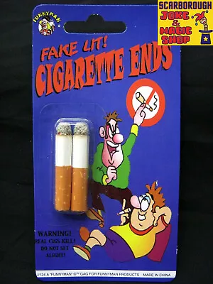 Fake Cigarette Ends ~ Phoney Cigs ~ 2 Pack ~ Classic Retro Prank Joke Novelty • £2.25