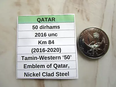 QATAR 50 Dirhams 2016 Unc Km 84 (2016-2020) • $5.28